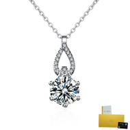 With Gra Certificate- Moissanite White Diamond Pendant Pt950 Platinum Necklace Fine Jewelry