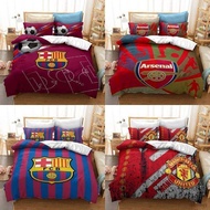 Si Barcelona MUN Arsenal 3in1 4in1 ชุดเครื่องนอน ผ้าปูที่นอน ปลอกหมอน สบาย ซักทําความสะอาดได้ สําหรับบ้าน ห้องนอน