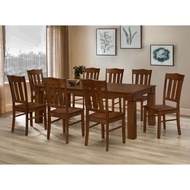 🔥TOP SELLING🔥Dining set 1x8/Full Solid Rubber Wood/Dining Set 8 Seater/9708 DINING SET