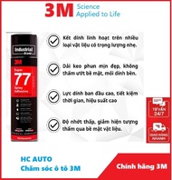 Keo dán dạng xịt 3M Super 77 dán đa năng siêu dính trên bề mặt Vải Gỗ Kính ... trọng lượng 375gr