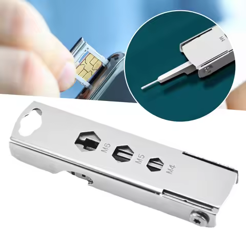 Multifunctional 7 In 1 Keychain SIM Card Tray Eject Pin/Screwdriver/Bottle Opener/Nail File 7 In 1 T