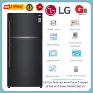 LG (Ready Stock) Nett592L Top Freezer with Door Cooling+ &amp; Fresh 0 Zone [Black Metal] GR-H802HQHM - LG WARRANTY MALAYSIA