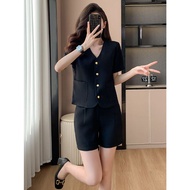 Xiyuyi Chic Mùa Hè tay ngắn Bộ suit Cho Petite Phụ Nữ
