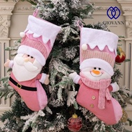 GIOVANNI Christmas Stocking, Santa Hanging Christmas Gift Sock, Candy Bag Pink Xmas Tree Ornaments L