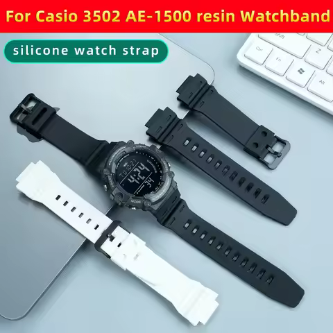 18mm Convex sports wristband bracelet For Casio 3502 AE-1500 resin Watch band AE-1500WHX-1AVDF/DW-29