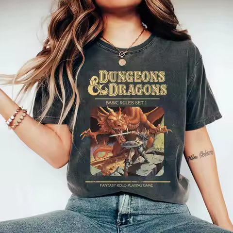 Retro D& Dungeon Master Gift Fantasy RPG Vintage Dungeons and Dragons Shirt 80s Basic Rules Set 1 Te