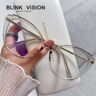 Fashion Cat Eye Anti-Blue Light Glasses Female Retro Butterfly TR90 Metal Anti-Radiation Plano Lens 