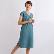 卡倫棉長裙，綠色，模具海軍