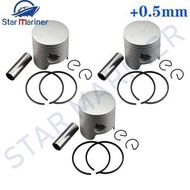 6K5-11636-00 Piston Set (+0.50MM) 6K5-11601-22-00 Piston Ring 72.5MM For Yamaha 60HP 6K5-11636-03-00