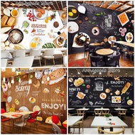 European Style Cake Dessert Bakery Wallpaper Baking DIY Studio Restaurant Industrial Decor Bread Mur