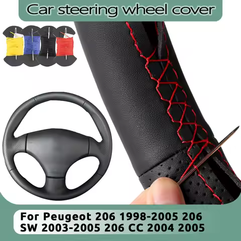 Custom For Peugeot 206 1998-2005 206 SW 2003-2005 206 CC 2004 2005 Car Steering Wheel Cover Microfib