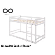 Infinity Snowden Double Decker Wooden Bed / Living Bedroom Furniture (White / Walnut)