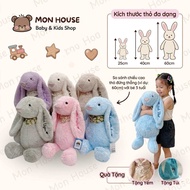 [RABBIT 60CM+JELLYCAT DUSTBAG] Soft plush rabbit bear embroidered with baby's name upon request, mea