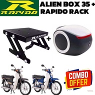 BOX ALIEN / BOX SIPUT 35L + MONORACK HONDA EX5 DREAM COMBO SET  BOX SIPUT ABS MONORACK EX5 DREAM ACC