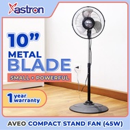 Astron Aveo Stand Fan with 10" Metal Blade (Black) | Electric Fan | Compact Design | Industrial