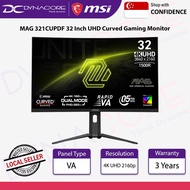 MSI MAG 321CUPDF 32 Inch UHD Curved Gaming Monitor - 1500R 3840 x 2160 Rapid VA Panel, Dual Mode / 0