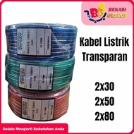KABEL LISTRIK TRANSPARAN / KABEL LISTRIK SERABUT 2 X 50 / KABEL