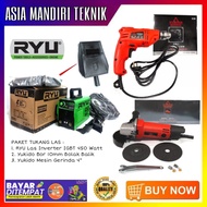 BISA COD BOS!! Paket RYU 3set Mesin Las 450 W Bor 10mm Gerinda 4 TERSEDIA JUGA PAKET LENGKAP YUKIDO