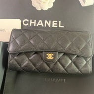 全新 new Chanel 經典荔枝粗粒牛皮長銀包 香奈兒 classic long flap caviar calfskin Wallet AP0241