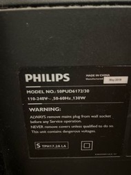 Philips 飛利浦 50吋 6000 series 4K 超薄智能 LED 電視 50PUD6172