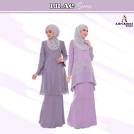 Tema Lilac Baju Kurung Dewasa Plus size Lace Moden Muslimah Terkini Tunang Bridesmaid Kenduri Raya (Size 34-60)