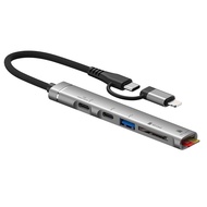 Lightning ชนิด C กับ USB ฮับอเนกประสงค์ไดรฟเวอร์ OTG Micro การ์ดรีดเดอร์ SD ที่เข้ากันได้กับ Iphone เพื่อ SSD HDD USB USB 3.0 TF แท่นวางมือถือ15 Plus 14 Pro Max 13 12 11 Xs Xr 8 7ฮาร์ดดิสก์การสนับสนุน