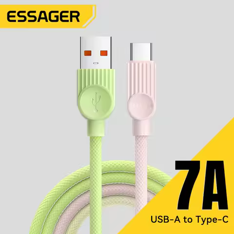 Essager 7A USB A To Type-C Cable 100W Fast Charging Dual Color Data Cable For Huawei Honor OPPO QC3.