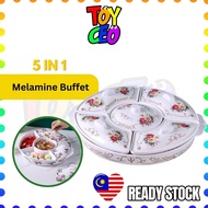 ToyCEO 5IN1 Melamine Buffet Set Melamine Party Serving Set Buffet Set / Round Buffet Bekas bulat