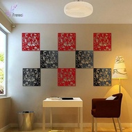 [Freneci] 4 Hanging Room Divider Screen Panels Study Room, Sitting-Room, Hotel, Red