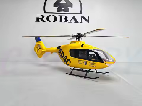 Roban RTF 450Size EC135 Yellow Blue Tail RC Helicopter 4 blades X2 Model