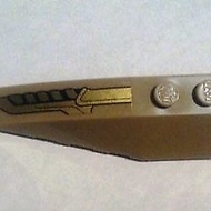 Brick2cube Part-Wedge 6 x 2 Left with Gold Emblem Pattern (Sticker)-Set 6869-41748pb051