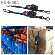 bohemia Fabater Retractable Ratchet Straps  (2-Pack) 1.5in x 8.2ft Self Tie Down 1760lb Break Streng