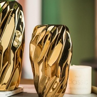 Golden Ceramic Vase/Gold Wave Vase