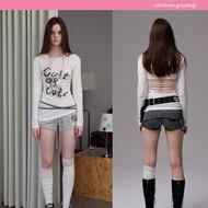 1JINN STUDIO Cat Printed Hollow Long Sleeve Top ‍