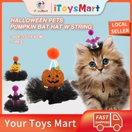 [SG TOYS]🐕🐈Cute Halloween Pets Pumpkin Bat Hat w/ String Dog Cat Decoration Hat Halloween Party