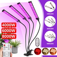 2/3/4 Head LED Grow Light Full Spectrum Plant Light  with 360 Degrees Flexible Clip Desktop LED Plant Growth Light USB-5V