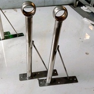 Combo set of 2 stainless steel basses with round tubes o22mm/o25m/o32mm, wall mount to 30cm, with st