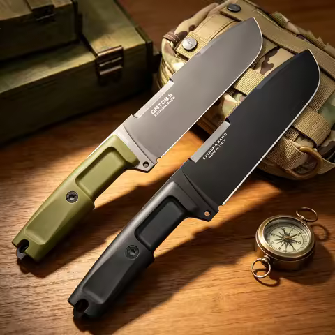 ONTOS II - High-Strength Camping Emergency Outdoor Knife, Made of N690 Steel, Compact Fixed Blade Fr