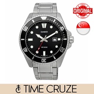 [Time Cruze] Casio MDV-107 Duro Stainless Steel Black Dial 200M Men Watch MDV-107D-1A1VDF MDV-107D-1A1
