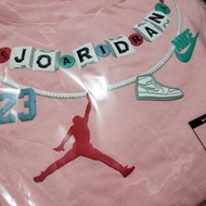 全新品 nike air Jordan 女大童 XL 短袖上衣 粉紅色
