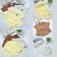 S5 Baby girl Polo shirt set 8-20kg cotton elastic 4c QCCC embroidered with Ox-Kids buffalo face