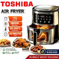 【FREE SHIPPING】Toshiba Air Fryer 8L/10Liter LED Touch Screen Non-Stick Coating Visible Window Oil-Fr