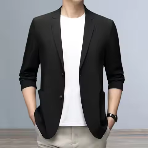 Business Shirt Jacket Men Autumn Casual Coat Button up Tops Office Work Clothes 2023 New