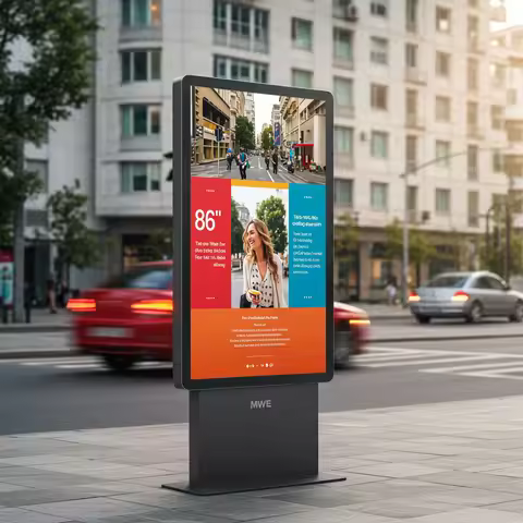 Advertising Kiosk Outdoor Mini LED Display 55 Inch IP65 Waterproof Screen with 3000Nits for Window S
