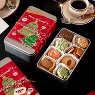 Christmas frosting cookie packaging box candy box snowflake cookies rectangular gift box gift tin box jar