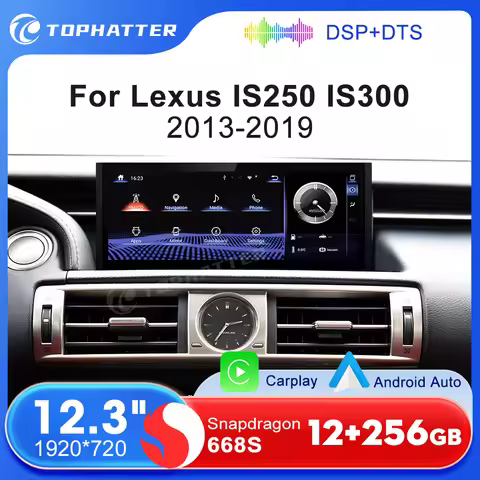 10.25"Android 14 Wireless Carplay For Lexus IS RC 200 250 300 350 200t 300h 2013-2019 Car Radio Mult