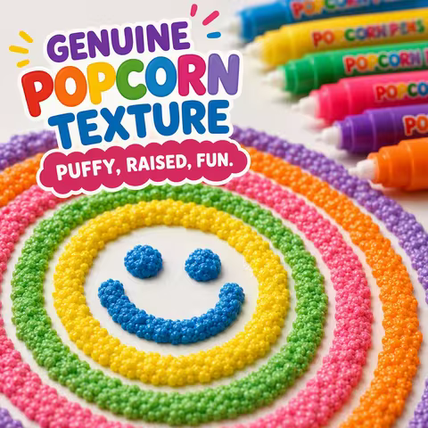3D Popcorn Pen Puff Pen Bubble 6 Colors Creative Drawing Pen DIY Craft Pen Smooth Ink Marker For Art