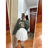 Women's long-sleeved zip-up collar shirt