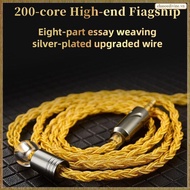 [K O G X] For  ZXN ZXT Wired Headphones Compatible 2Pcs for  Earphone Upgrade Cable 8-Core Silver Pl