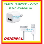IPHONE 3G TRAVEL CHARGER TC ADAPTOR DATA CABLE ORIGINAL 100% 900001